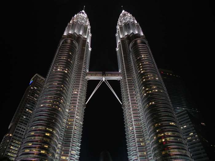 Petronas Twin Towers with Skybridge at Night