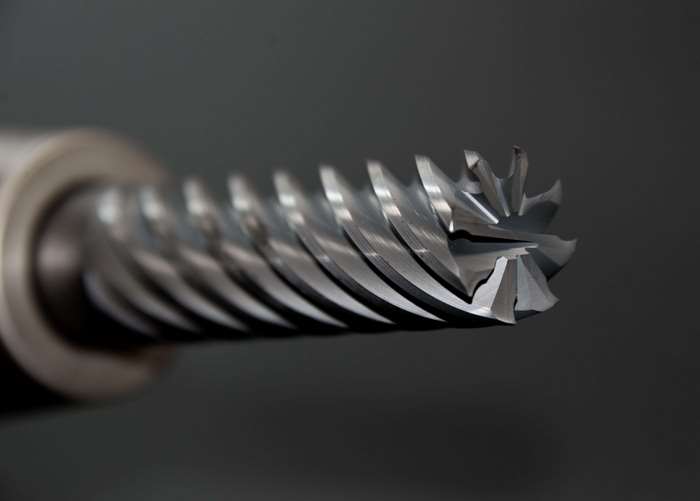 Close-up of a metal drilling head