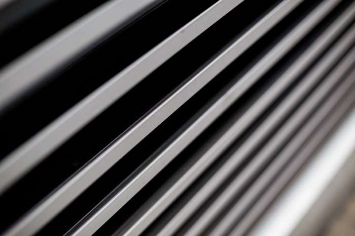 Abstract silver metal lines