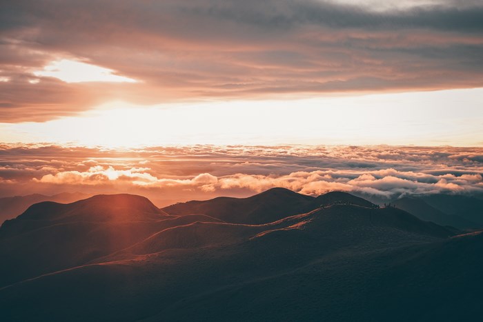 Sunrise over Mount Pulag with a sea of clouds