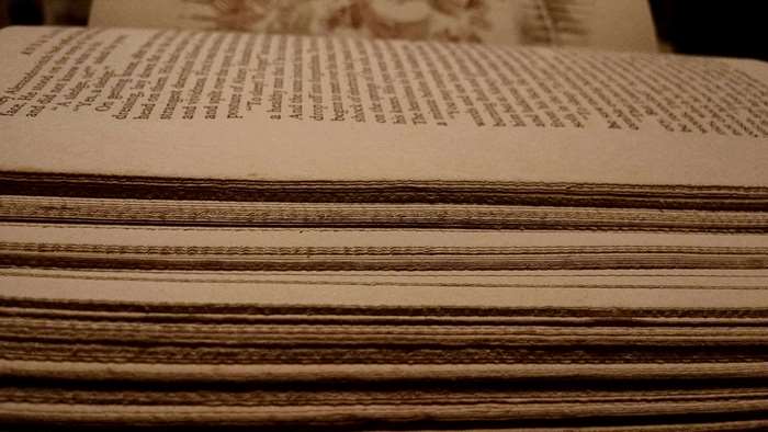 Close-up of a book with many pages 4K