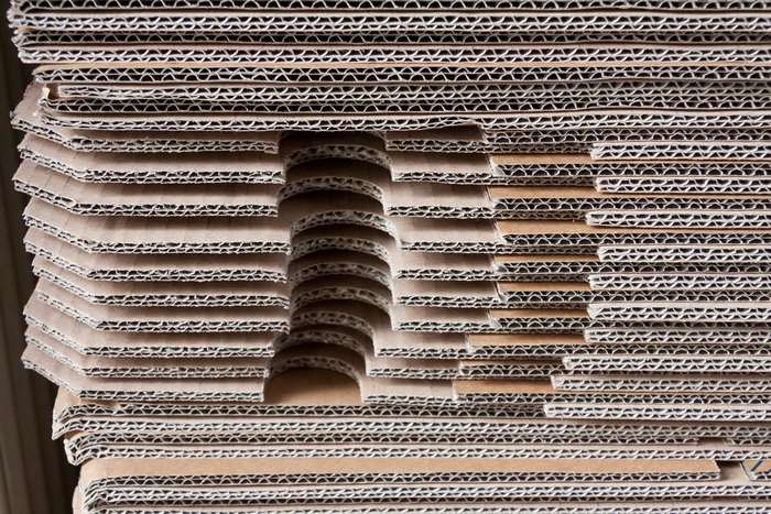 Stack of corrugated cardboard sheets