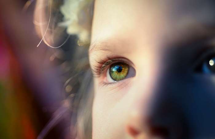 Close up of a young girl's eye
