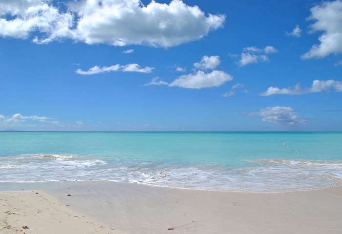 Turquoise Caribbean Sea and Sandy Beach