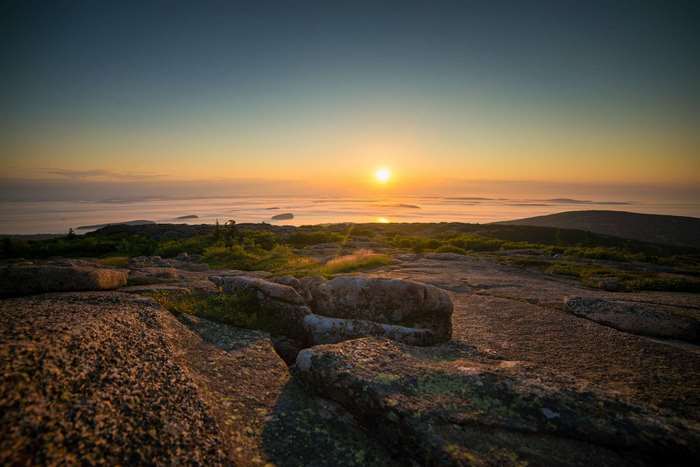 Sunrise over Cadillac Mountain, Acadia National Park, Maine