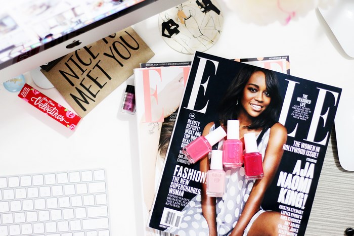Elle Magazine Cover with Naomi King and Nail Polish