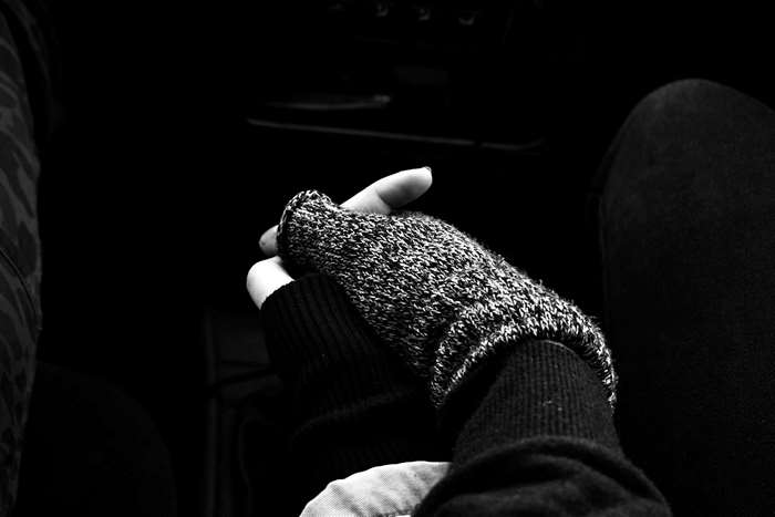Couple holding hands in black and white 4K