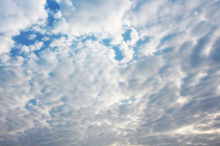Blue sky with white and gray clouds 4K