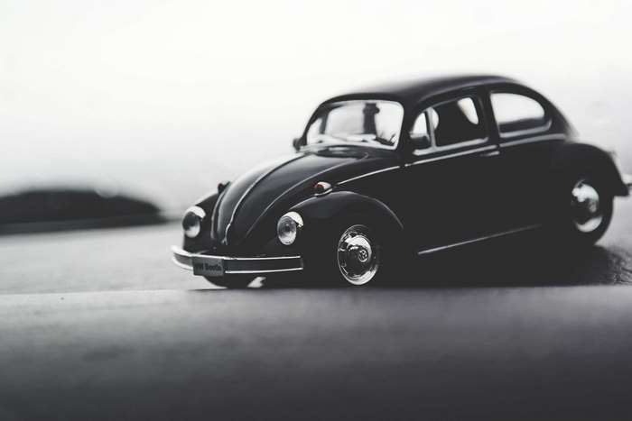 Black Volkswagen Beetle toy car