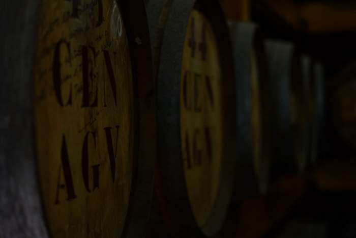 Barrels of Rhum in a cellar