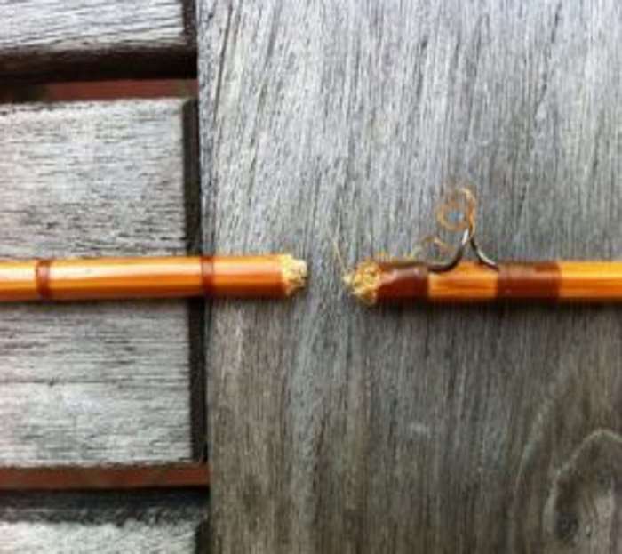 Broken bamboo fly fishing rod