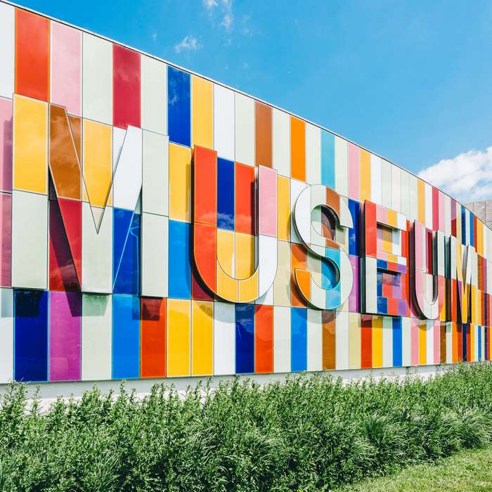 Colorful Museum Building Facade with Stripes