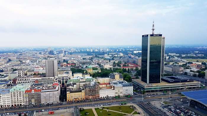 Warsaw skyline with Marriott hotel