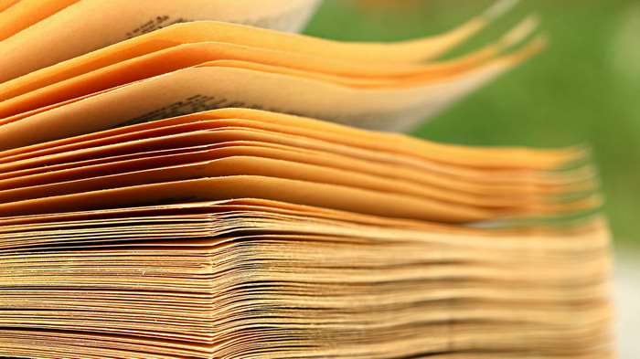 Close up of old book pages