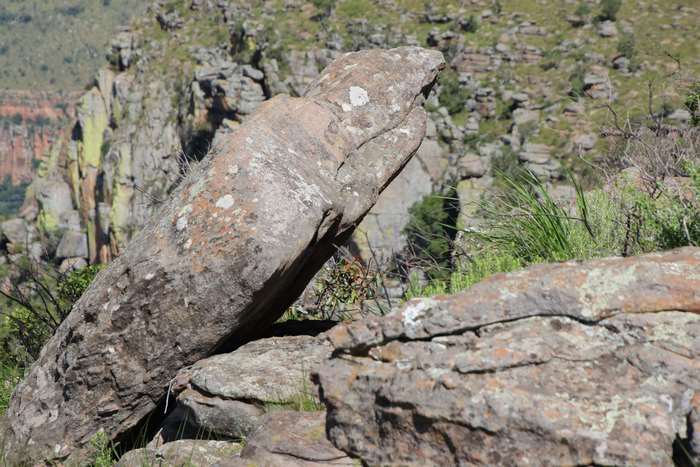 Rough textured rocks on a mountain landscape