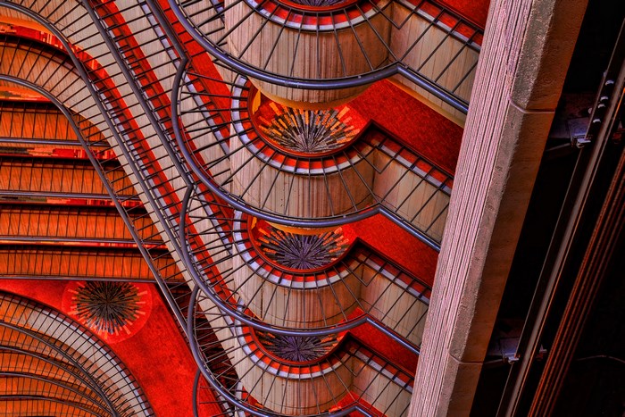 Abstract architectural detail of a building interior
