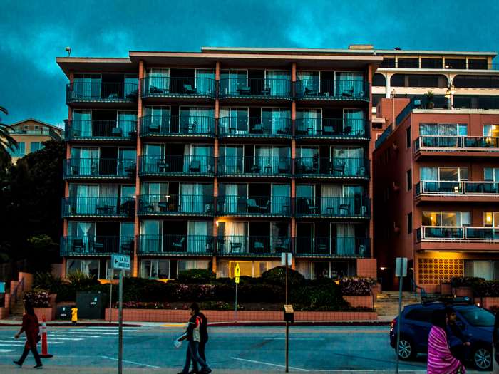 Apartment building in city 4K
