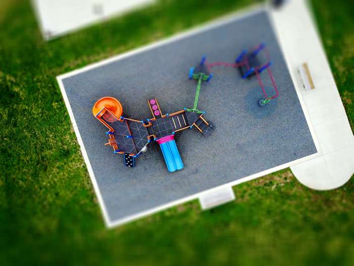 Playground equipment from a bird's eye view