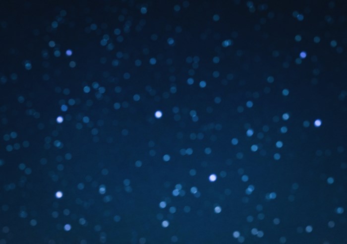 Bokeh effect of stars in a dark night sky