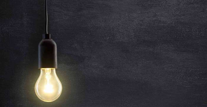 Light bulb hanging from a cord