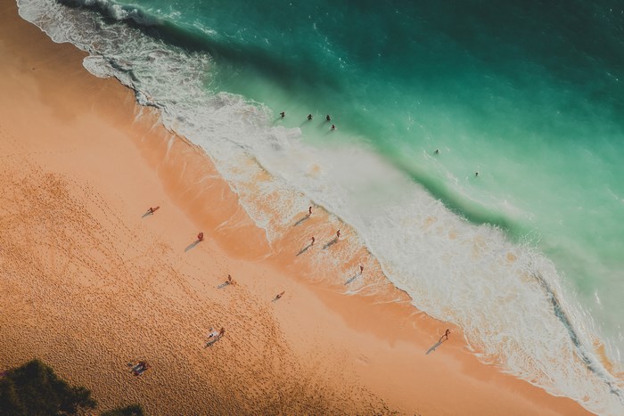 Aerial view of Kelingking Beach, Nusa Penida, Indonesia