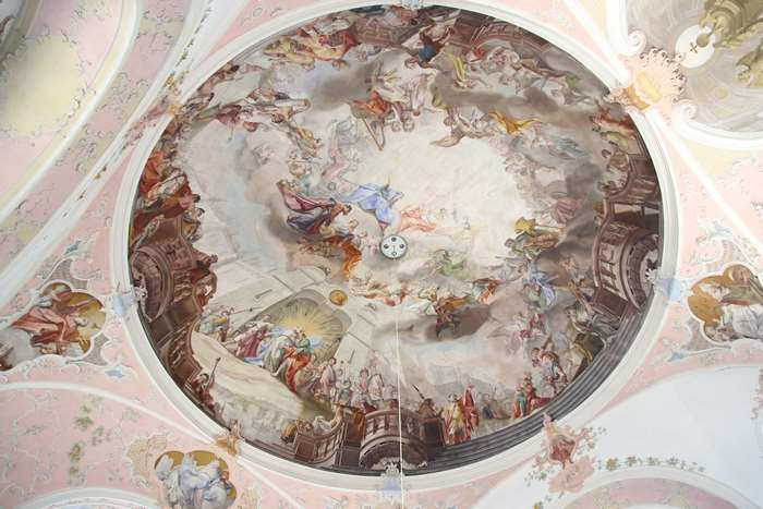 Painted Ceiling Fresco in a Church Dome