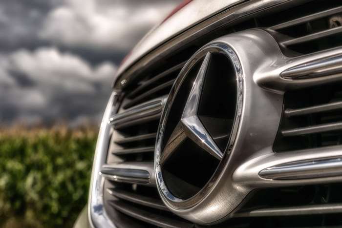 Mercedes-Benz emblem on car grille