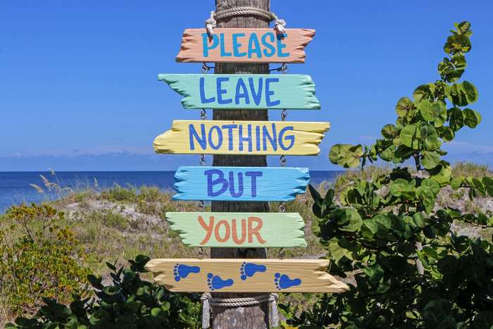 Beach sign: Please leave nothing but your footprints