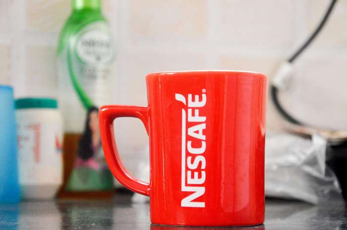 Red Nescafé mug 4K