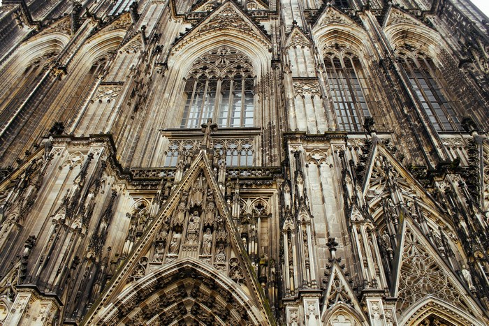 Cologne Cathedral facade with ornate Gothic architecture