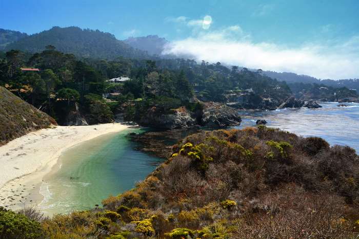 China Cove beach and rocky coastline in Point Lobos, California