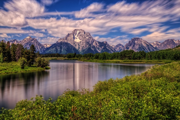 Mountains and river in Wyoming