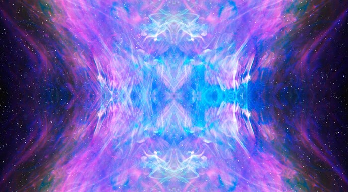 Vibrant Cosmic Nebula with Blue and Purple Hues