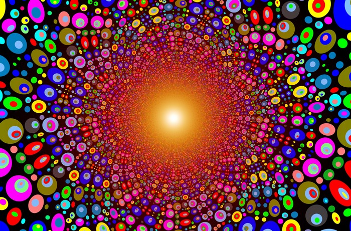 Vibrant Exploding Circles with Radiant Center
