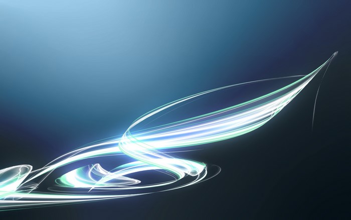 Abstract light streaks on a dark blue background