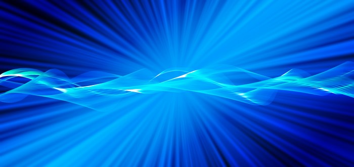 Blue light rays and waves