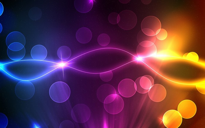 Multicolored abstract light streaks and bokeh