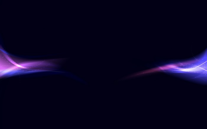 Abstract glowing purple and blue light streaks on dark background