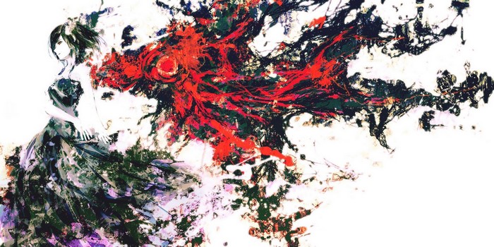 Touka Kirishima from Tokyo Ghoul with abstract wings