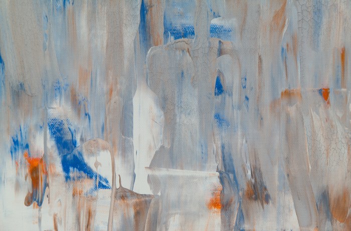 Abstract Expressionism Painting with Vibrant Blues and Browns