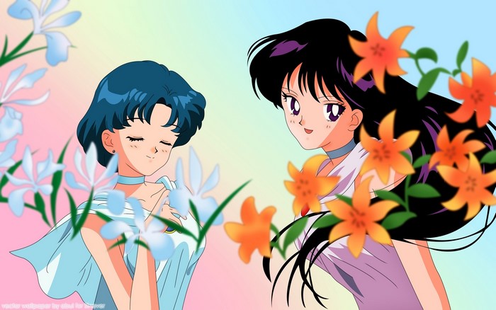 Sailor Moon Ami and Rei with Flowers
