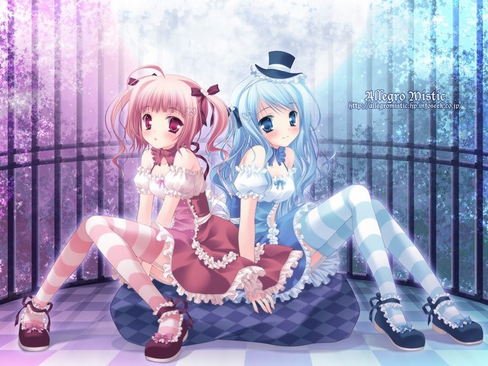 Two anime girls in Lolita fashion, Allegro Mistic