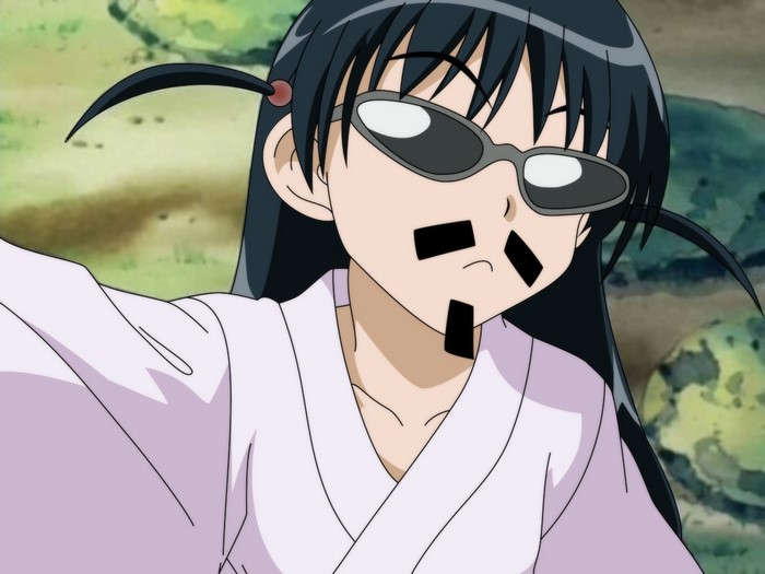 Harima Kenji from School Rumble with fake mustache and glasses