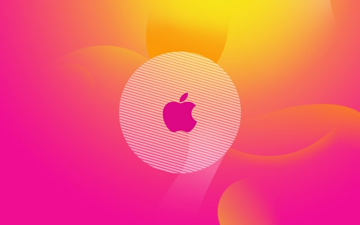 Apple Logo on Pink and Orange Gradient