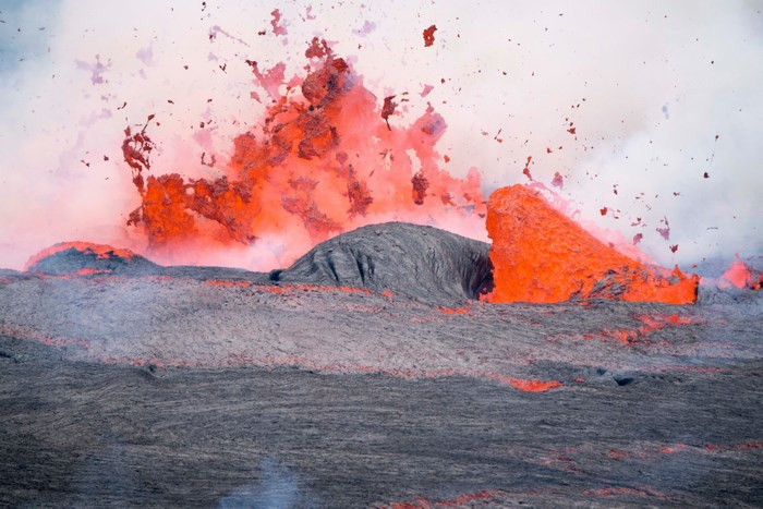 Erupting Lava Fountain at Nyiragongo Volcano