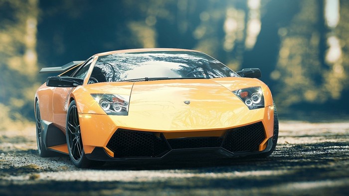 Orange Lamborghini Murcielago LP670-4 Front View