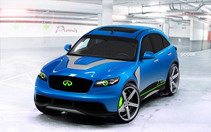 Custom blue Infiniti FX35 with Promiz tuning