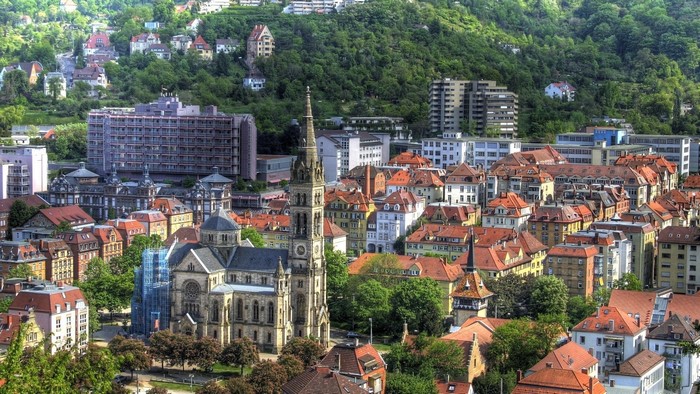 Top view of Stuttgart, Germany cityscape
