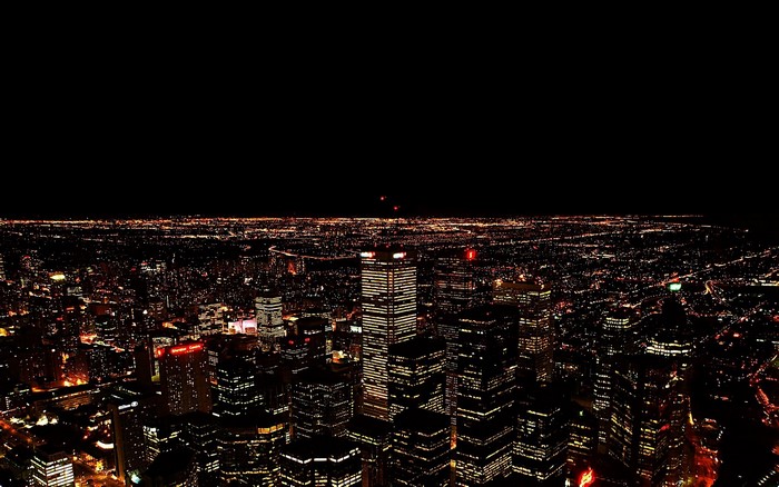 Cityscape at Night from a High Vantage Point