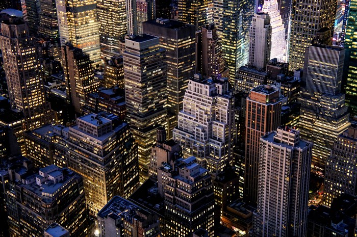 New York City Skyscrapers at Night
